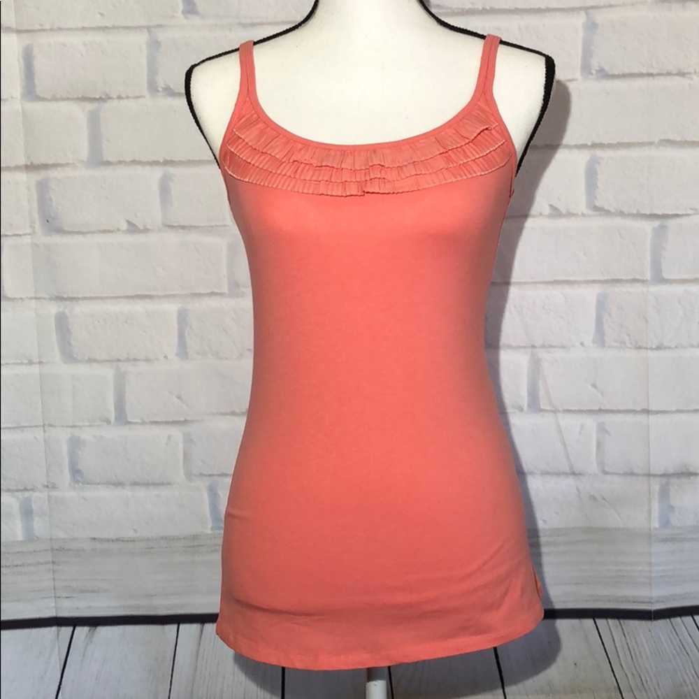 New York & Co ruffle embellished cami pink Small